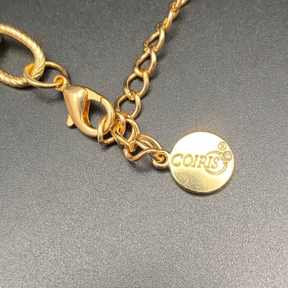 Coiris Statement Necklace Hot Pink Petal Faux Pearl Gold Tone Collar 18-21" - Picture 3 of 6